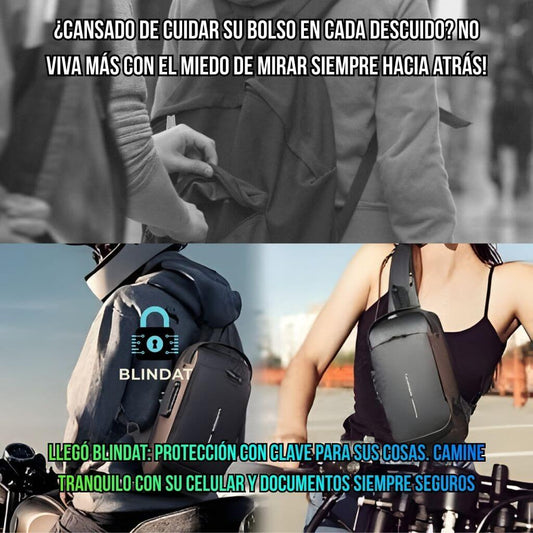 Blindat®️ - El bolso antirrobo con bloqueo por clave que mantiene tu celular siempre cargado