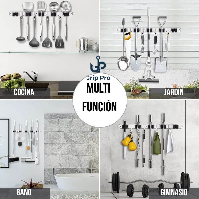 Grip Pro®️ - Organizador de pared: Agarre resistente. Cero caídas. Más espacio libre