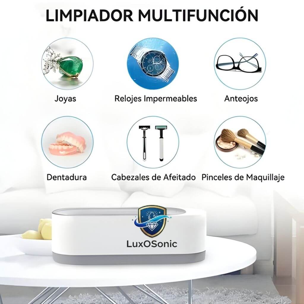 LuxoSonic®️ - Recupera el brillo original de tus joyas y lentes en solo 3 minutos.