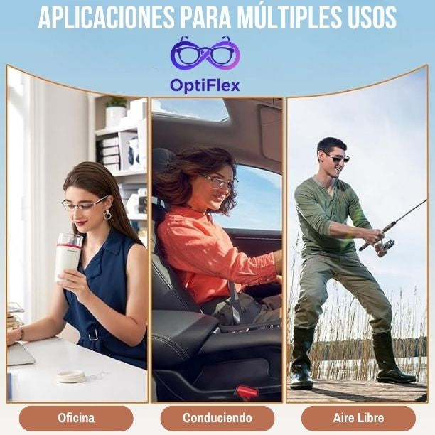 OptiFlex®️ - Lentes de lectura con aumento automático. Visión clara instantánea en un solo par.