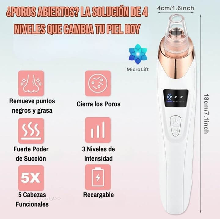 MicroLift®️- Extractor de Puntos Negros avanzado para lucir tu piel con total confianza!