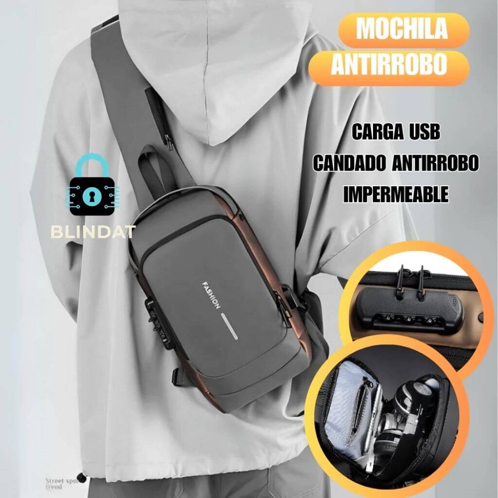 Blindat®️ - El bolso antirrobo con bloqueo por clave que mantiene tu celular siempre cargado