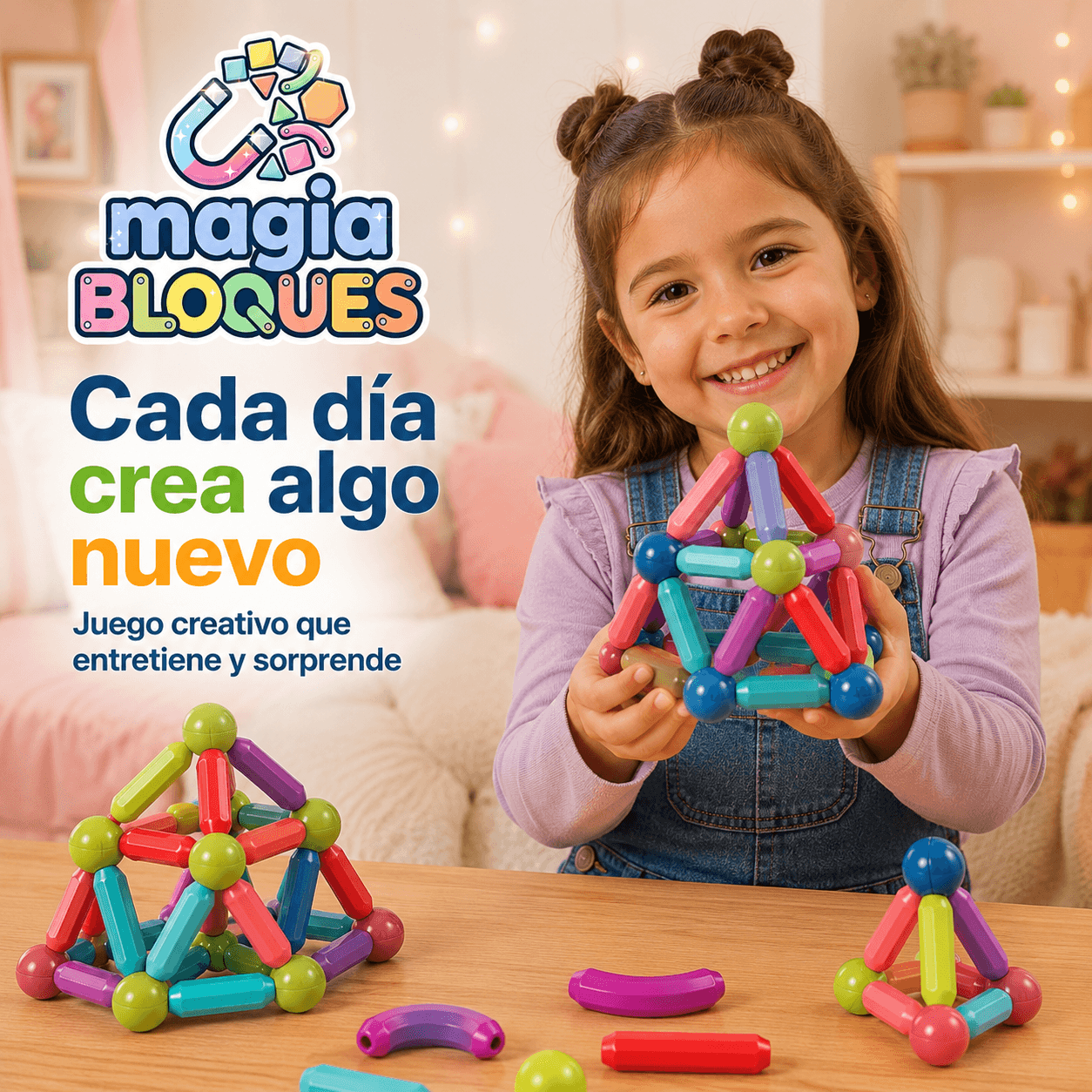 MAGIA BLOQUES®: El kit de bloques magnéticos que despierta la coordinación de tus hijos al instante.