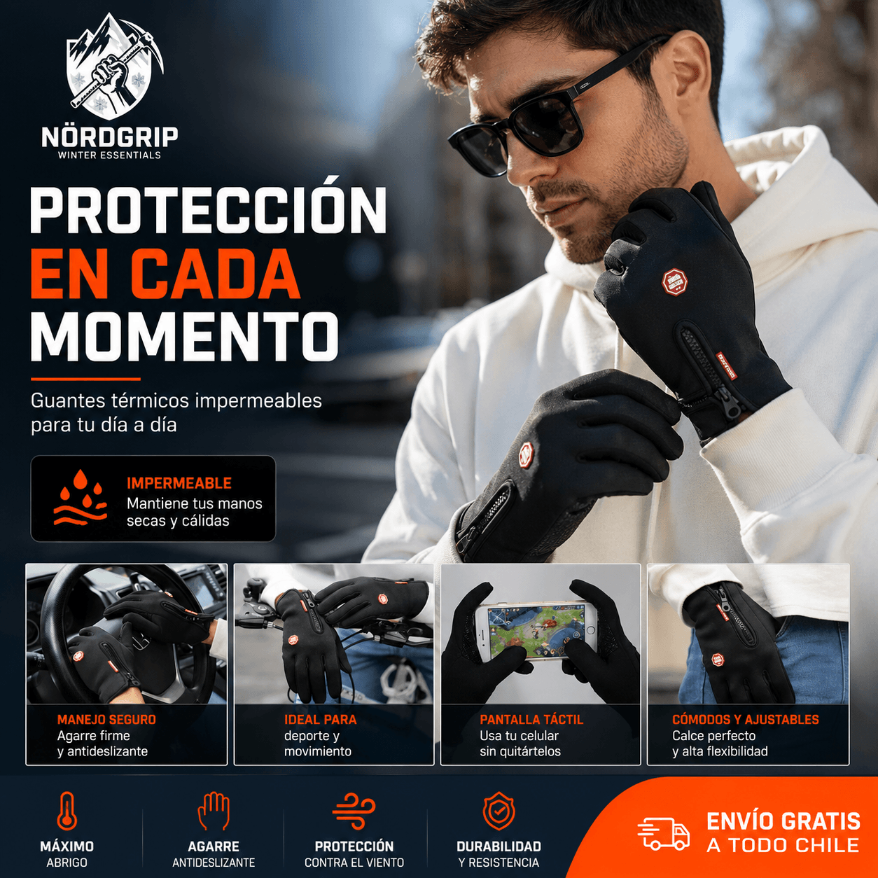 NORDGRIP®: Los guantes de invierno impermeables y táctiles que protegen tus manos del frío extremo.