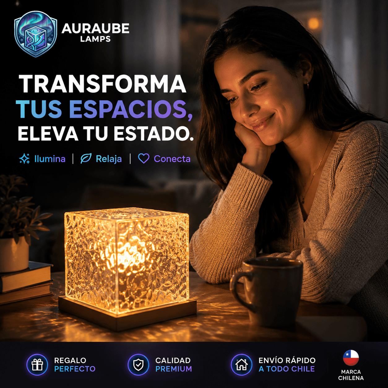 AURAUBE®: La lámpara cubo LED con efecto de aurora boreal que transforma la iluminación de tus espacios.
