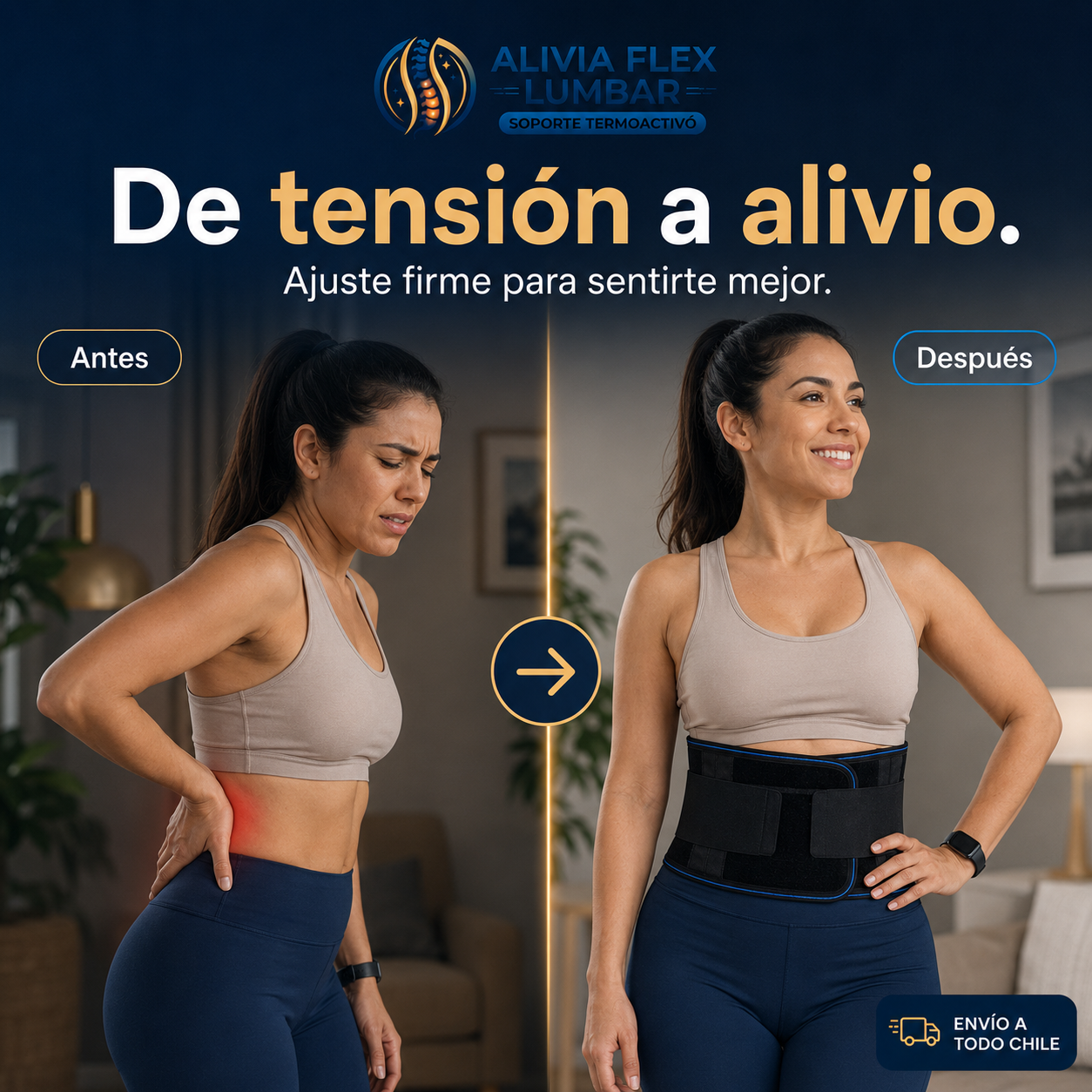 FLEX LUMBAR®: La faja ergonómica de soporte que distribuye la presión de tu espalda al instante.