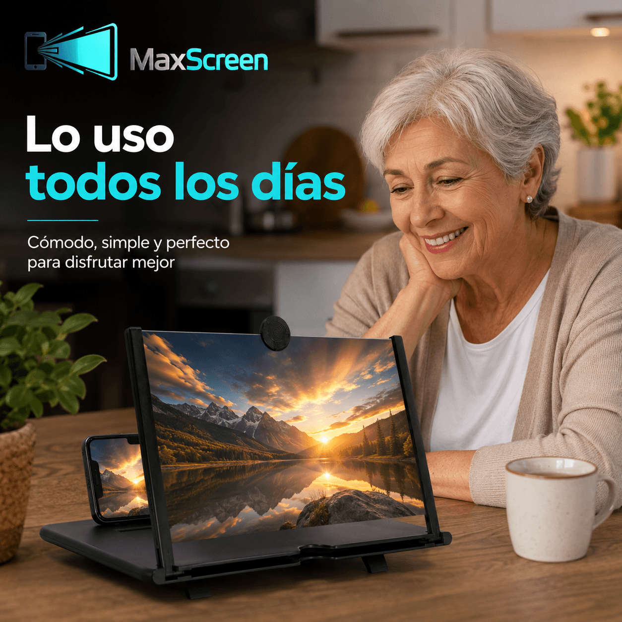MAXSCREEN®: El amplificador de pantalla 3D que transforma tu celular en un cine portátil al instante.