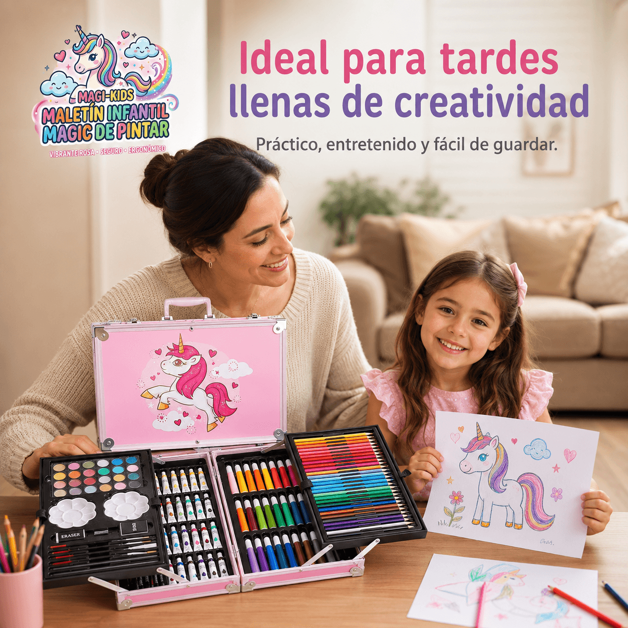 MAGI-KIDS®: El set de arte de 145 piezas en maletín metálico que desata la creatividad de tus hijos al instante.