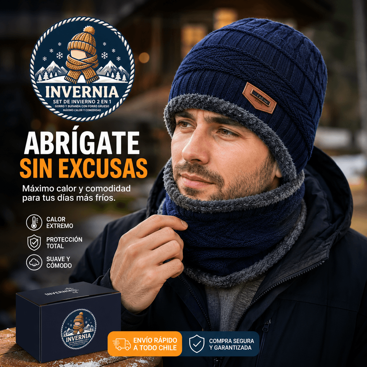 INVERNIA®: El set de gorro y bufanda térmica premium que redefine la comodidad y el estilo en invierno.