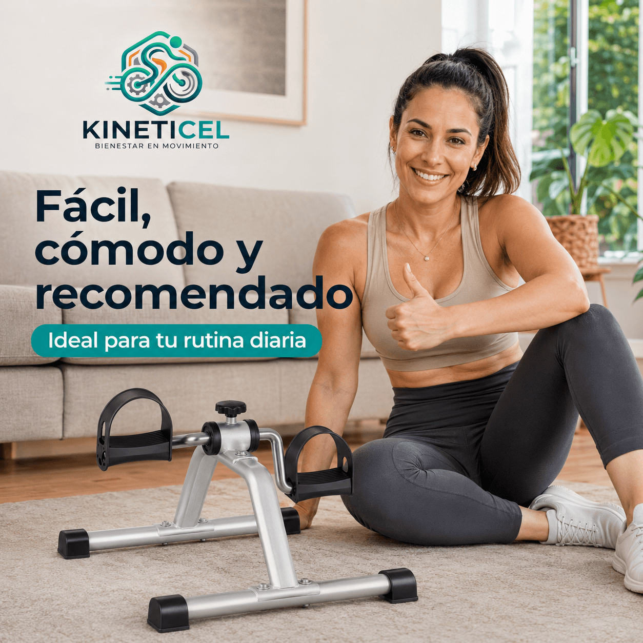 KINETICEL®: La mini pedalera portátil que activa tus piernas y brazos mientras estás sentado.