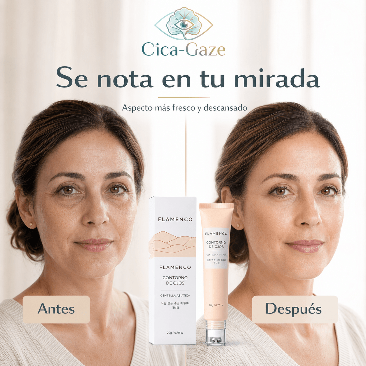CICA-GAZE®: El hidratante de centella asiática que refresca y acondiciona tu mirada al instante.
