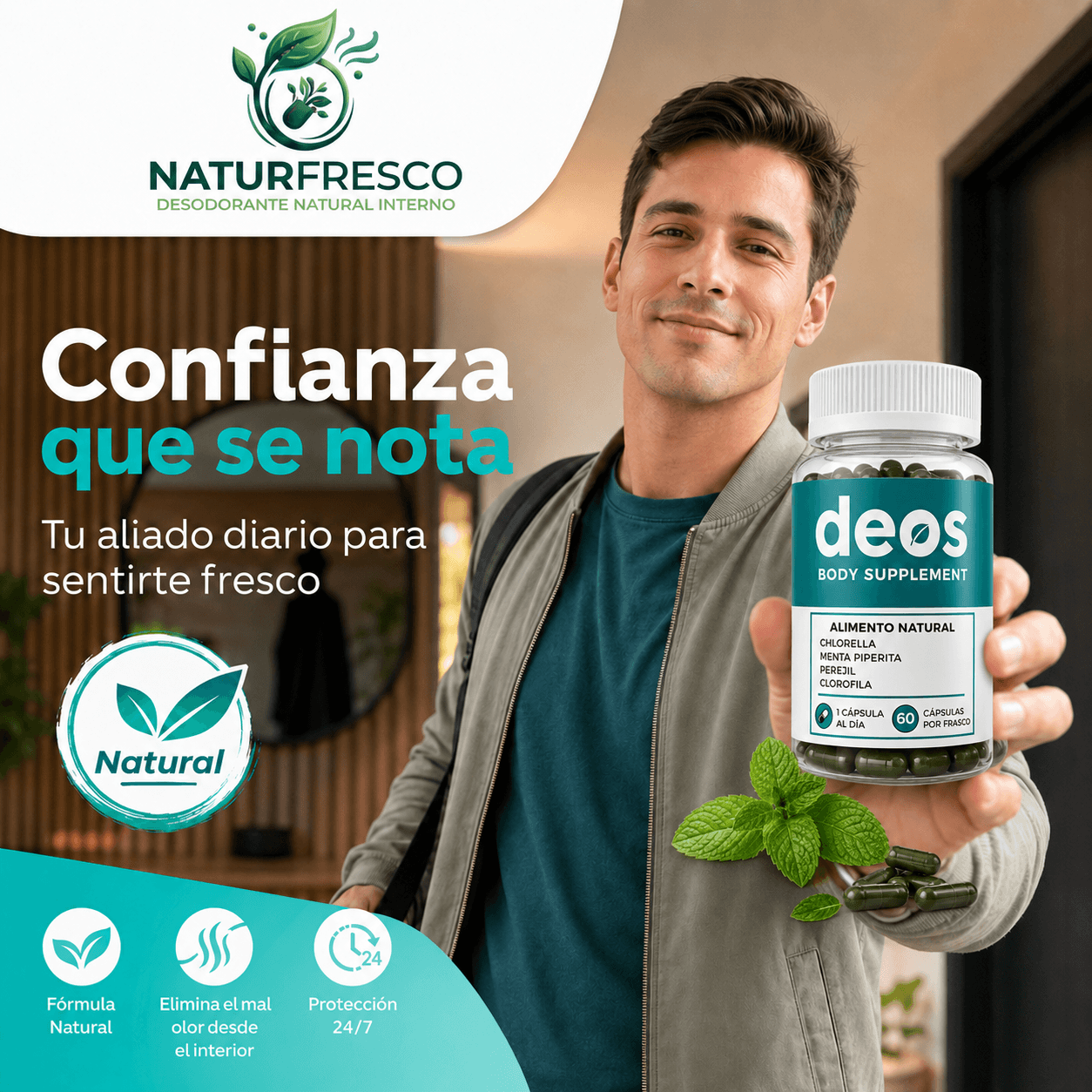 NATURFRESCO®: El desodorante interno en cápsulas que neutraliza el mal olor corporal al instante.