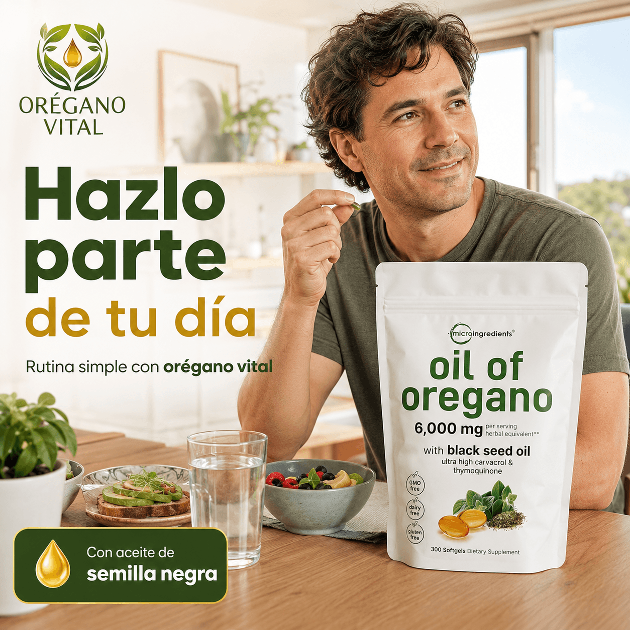 OREGANO VITAL®: Las cápsulas blandas de 6000 mg que potencian tu salud inmunitaria al instante.