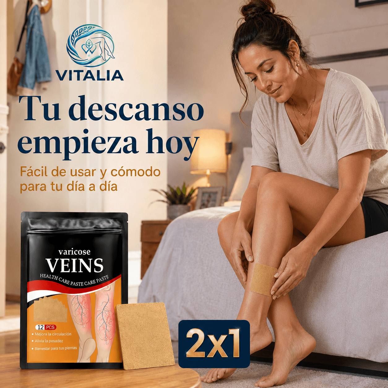 VITALIA® 2X1: El pack de parches que entrega un alivio y descanso inmediato a tus piernas.