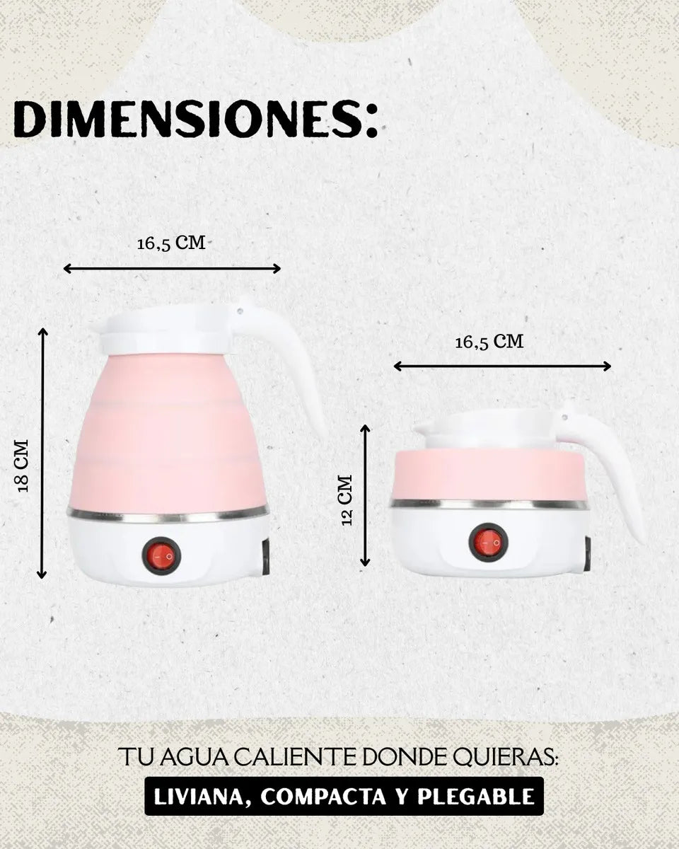 Pausamovil®️Hervidor Eléctrico Plegable El gadget de viaje que necesitas en su maleta