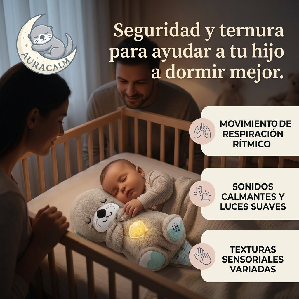 AURACALM®️: La nutria de peluche que revoluciona el sueño de tu bebé.