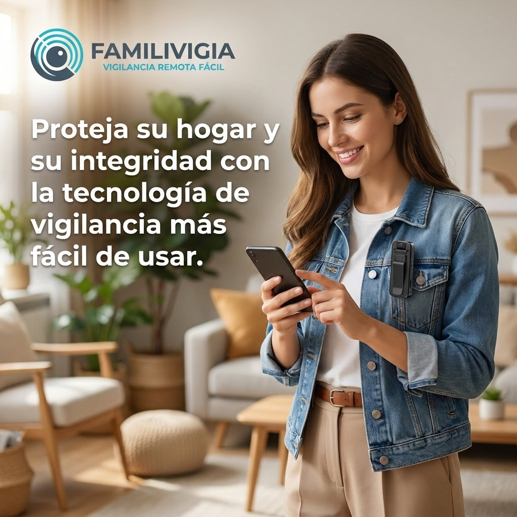 FamiliVigia®️ - La mini cámara con lente giratoria que protege lo que más le importa de forma discreta.