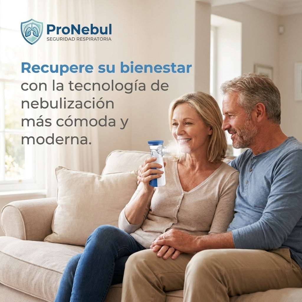 ProNebul®️ Sin cables, sin ruidos: El nebulizador portátil diseñado para su total comodidad.