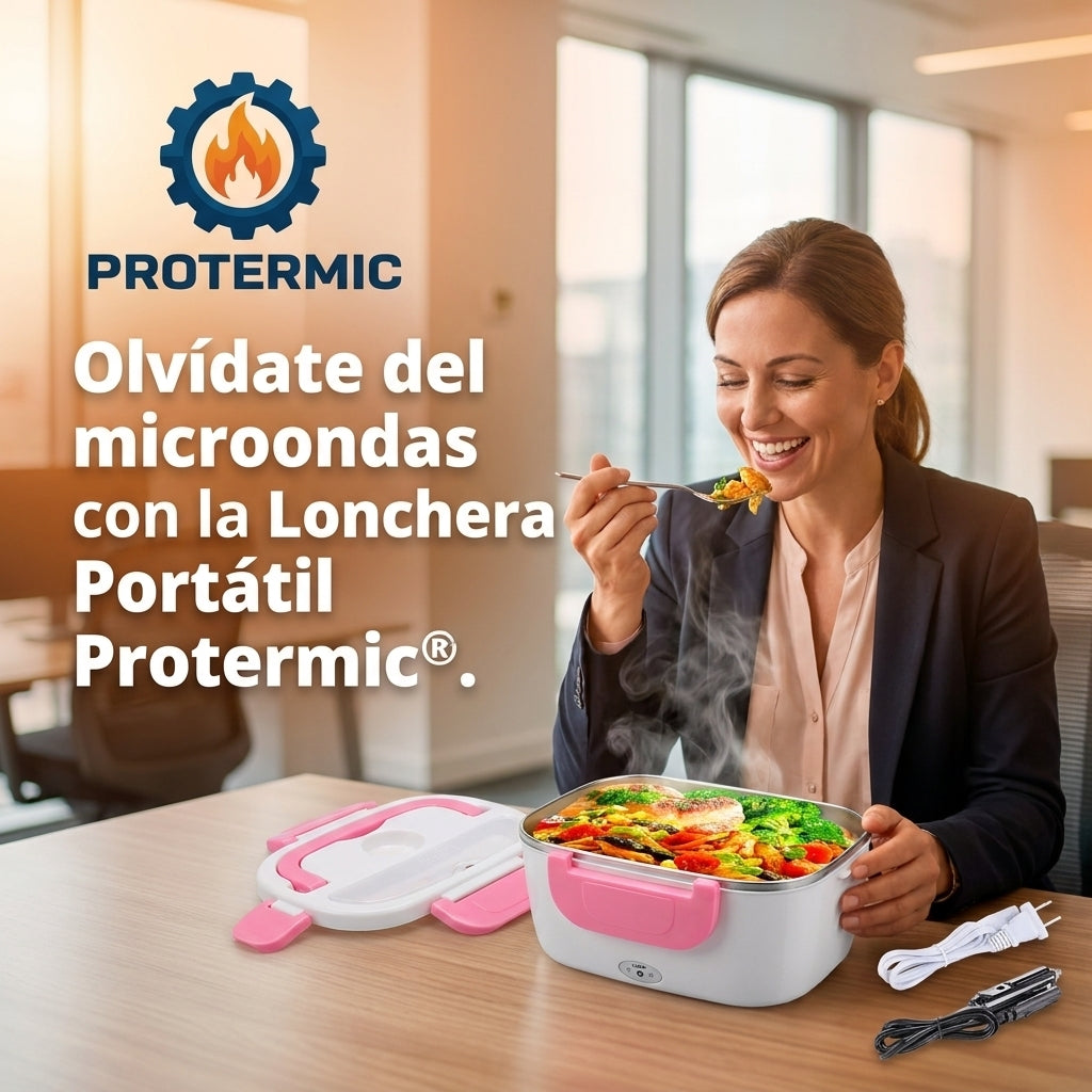 Protermic®️: La Lonchera Eléctrica que calienta tu almuerzo en cualquier lugar.