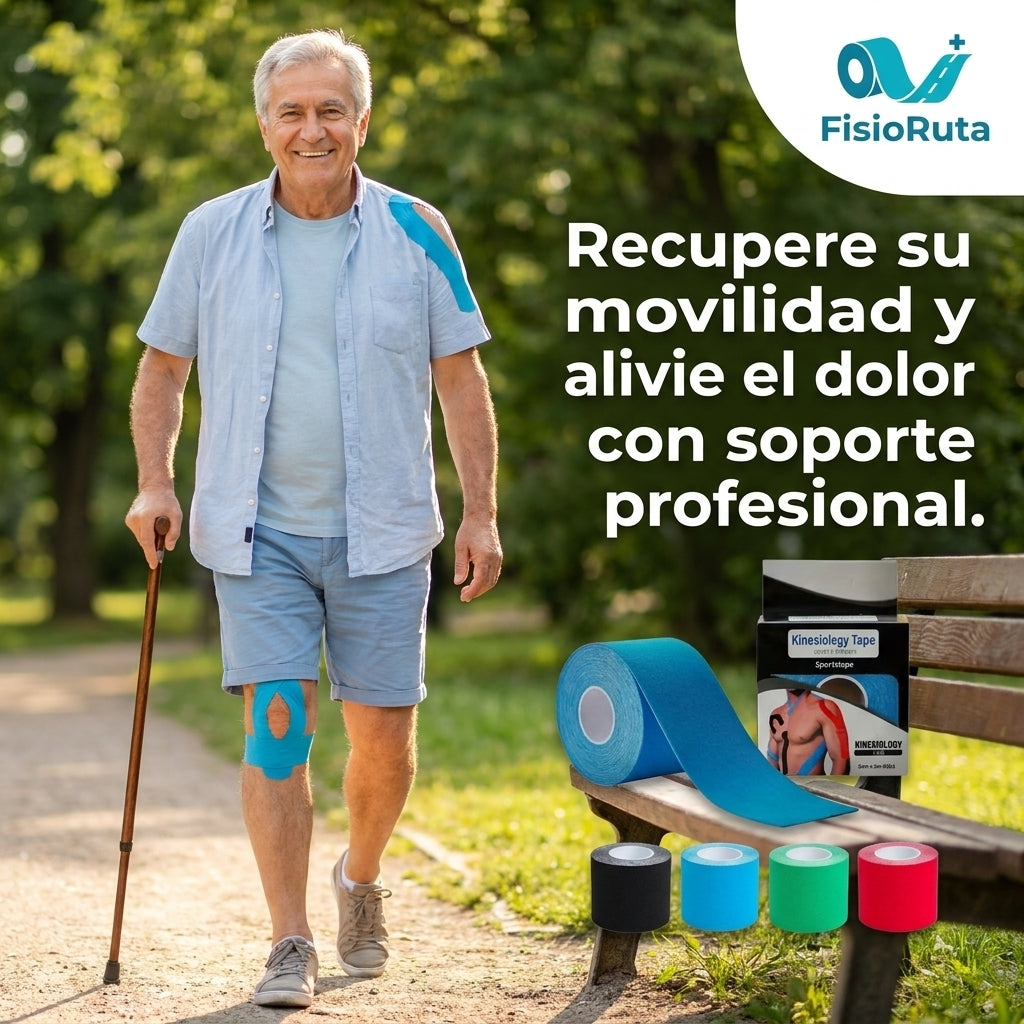 FisioRuta®️ - La cinta kinesiológica que protege sus músculos y le devuelve la libertad de movimiento.