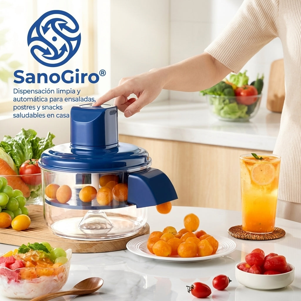 SanoGiro®️ Pela frutas pequeñas en segundos con rotación automática y hoja de acero inoxidable