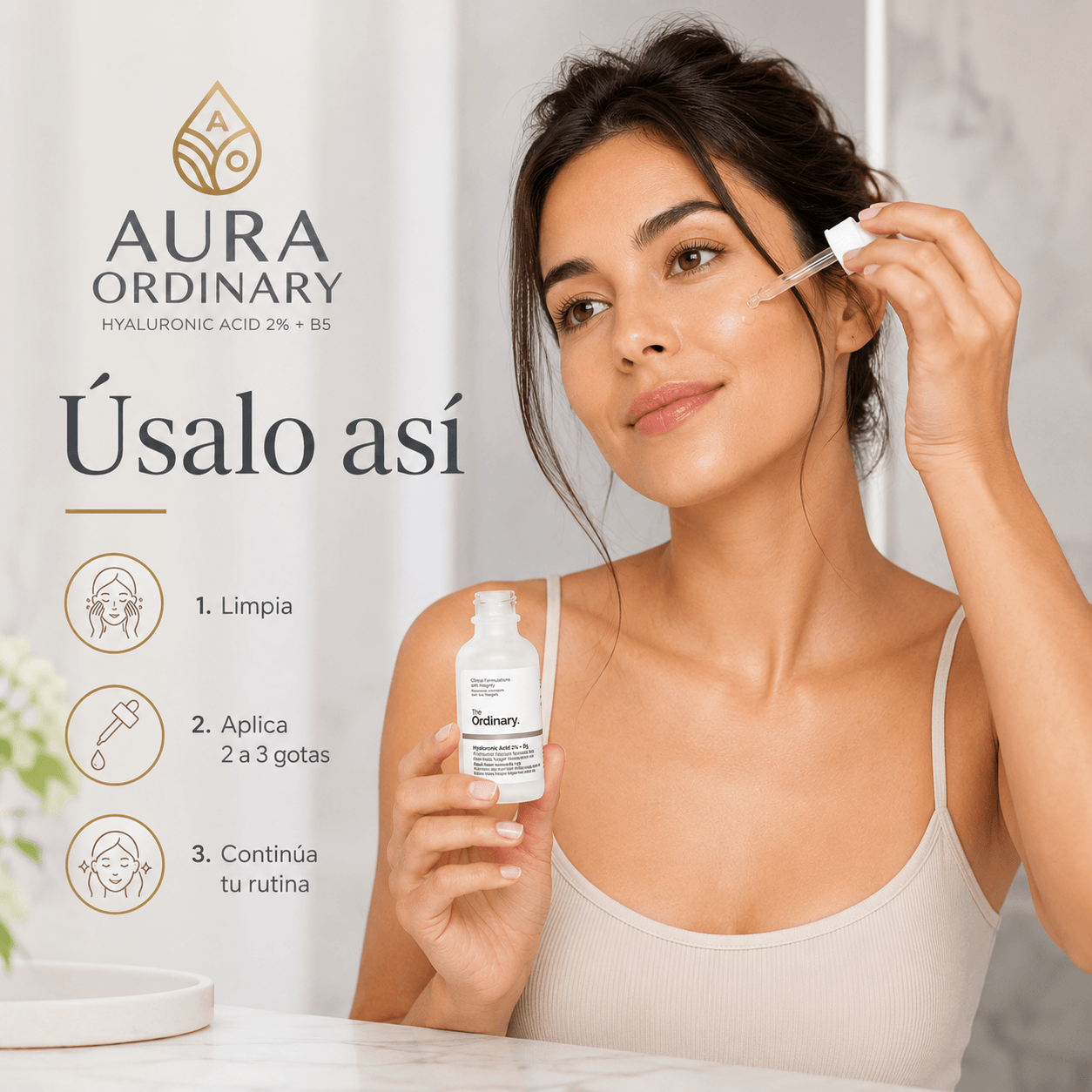 AURA ORDINARY®: El serum de ácido hialurónico 2% + B5 que transforma e hidrata tu piel al instante.