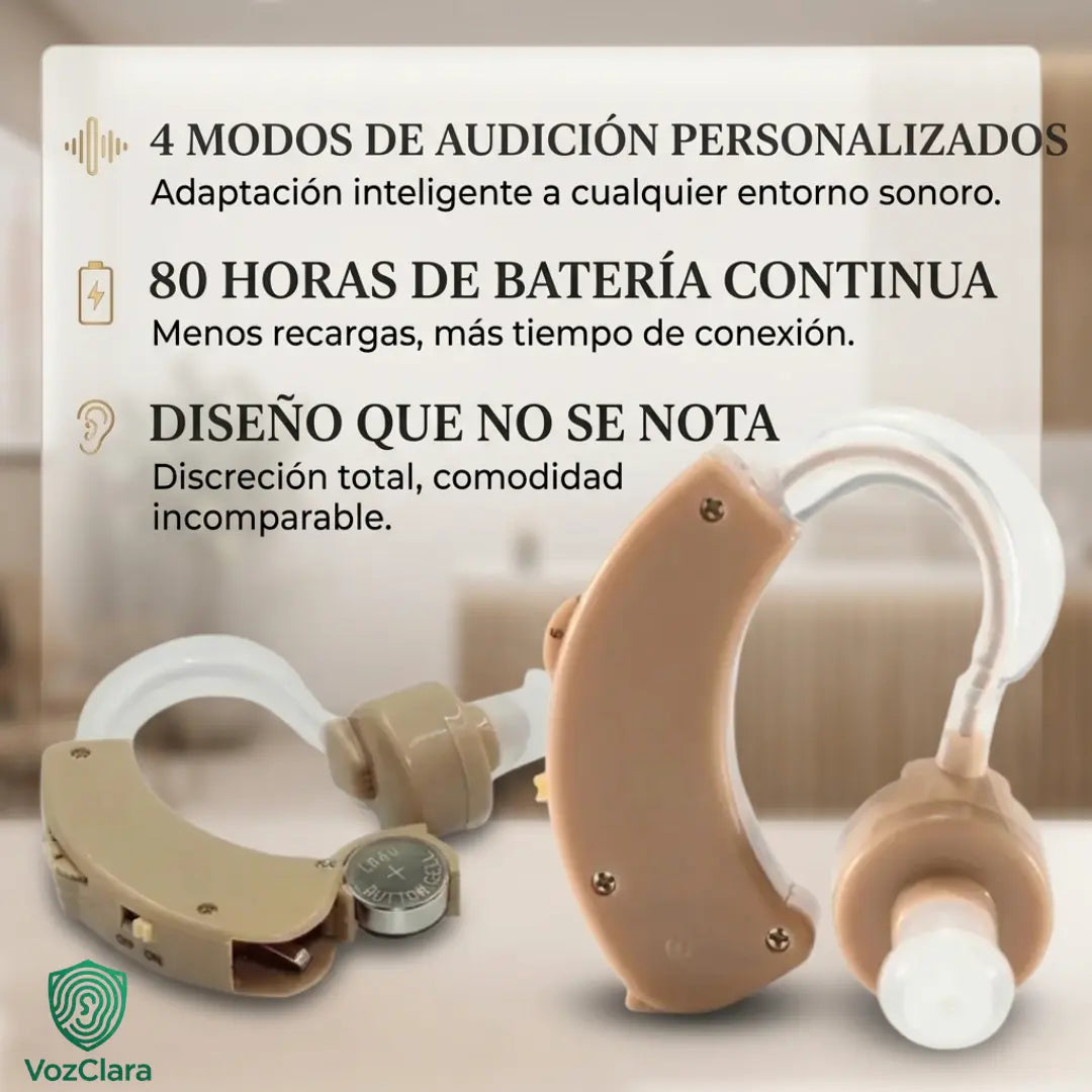 VozClara®️ Audífono Amplificador Pequeño, discreto y fácil de usar desde el primer día
