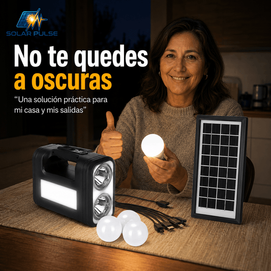 SOLAR PULSE®: La estación solar de emergencia 5V que ilumina tu hogar y carga tu celular al instante.
