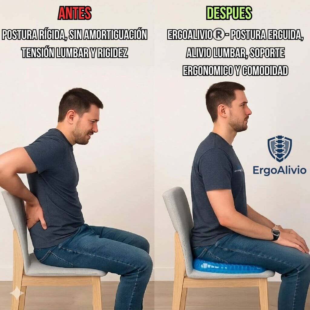 ErgoAlivio®️ - Protege tu columna y reduce la presión lumbar al estar sentado