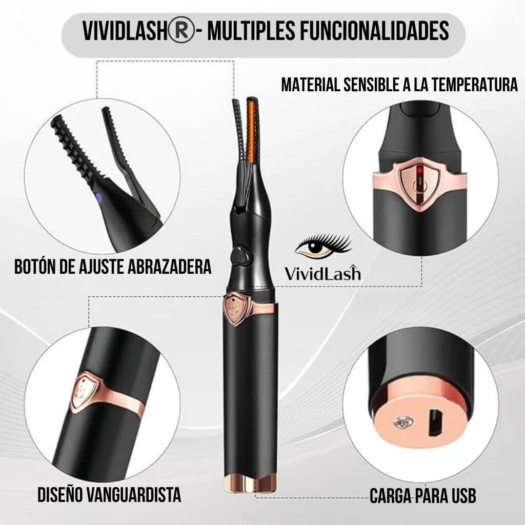 VividLash®️- El Rizador Eléctrico que Mantiene tus Pestañas Levantadas y Curvadas Todo el Día