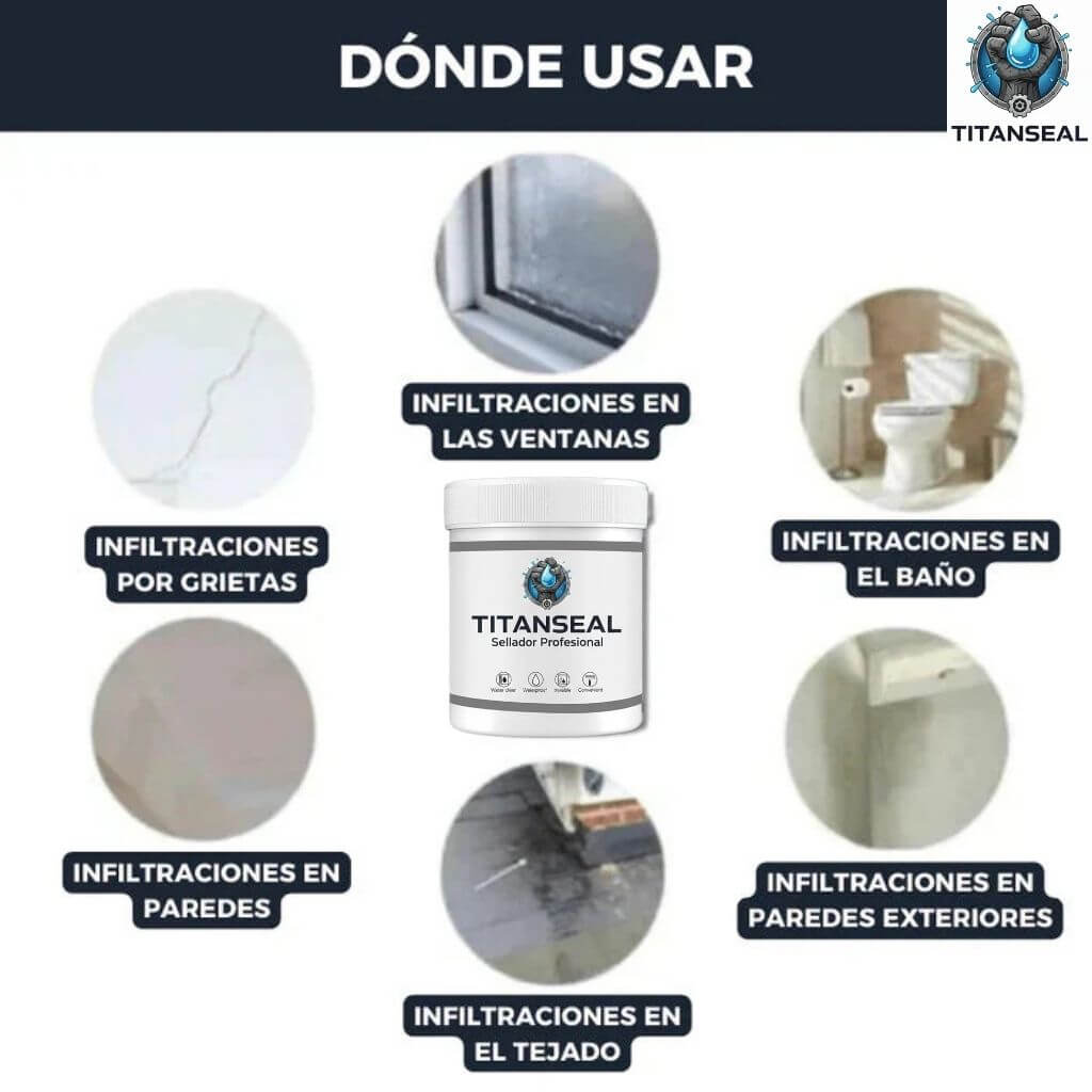 TitanSeal®️ - Sellado profesional invisible que detiene goteras y filtraciones al instante