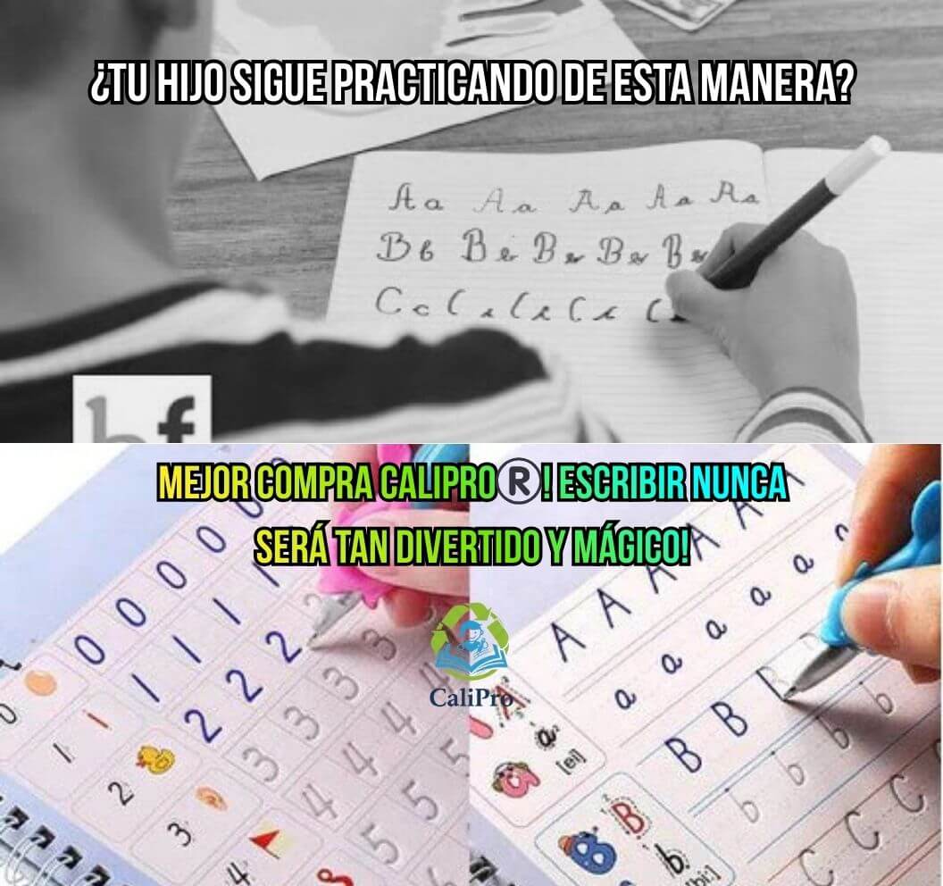 Calipro®️- El Set de 4 cuadernos que te Enseñan a Escribir Perfecto sin gastar papel!