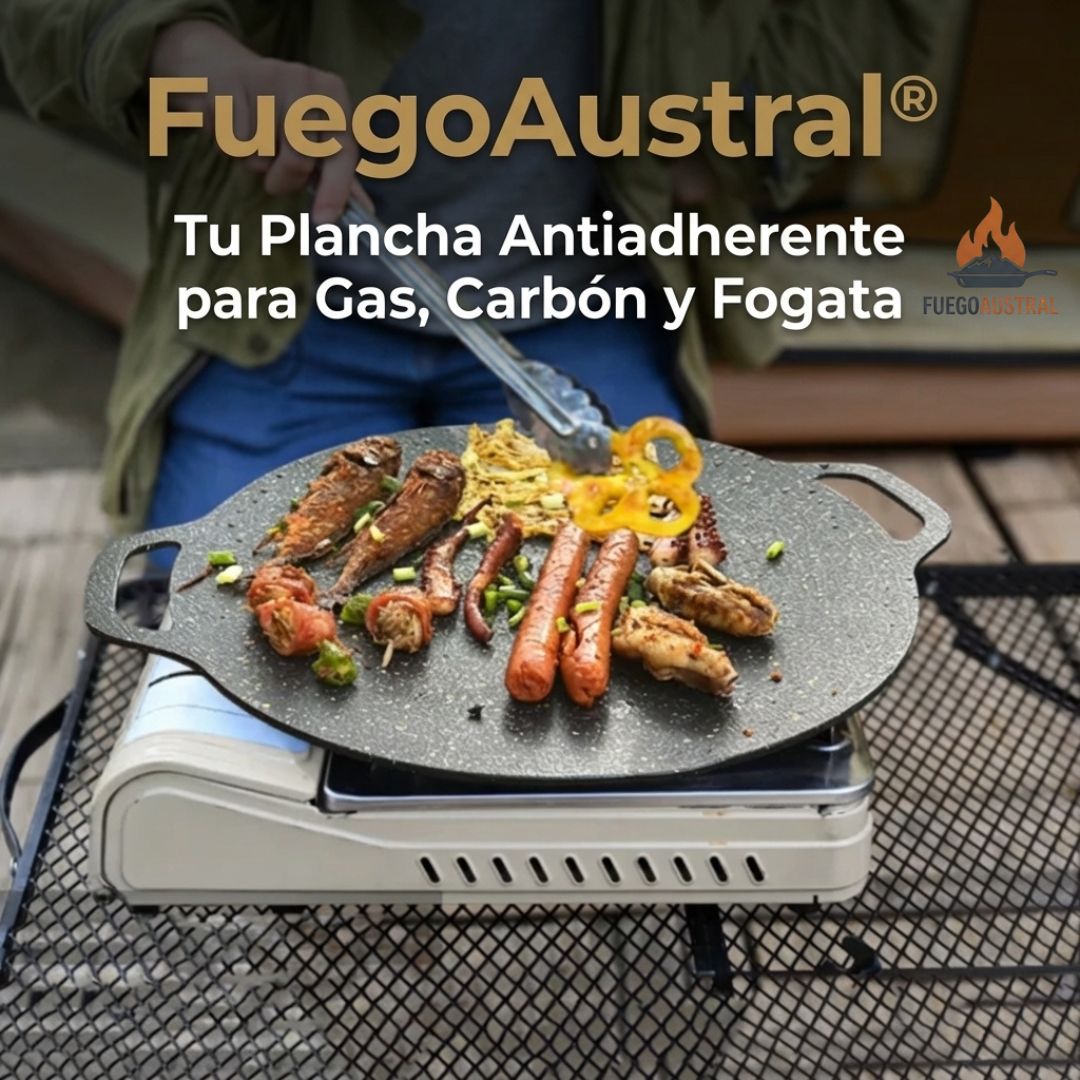 FuegoAustral® | Menos Aceite, Más Sabor y Limpieza en Minutos Para Casa, Patio y Camping