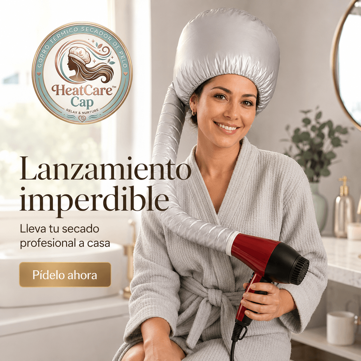 HEATCARE®: El gorro térmico para secador que te entrega un secado uniforme y parejo al instante.