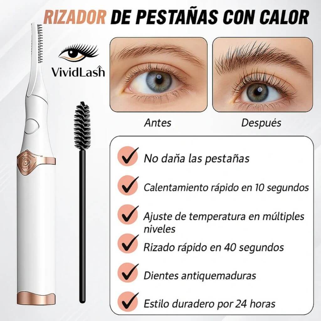VividLash®️- El Rizador Eléctrico que Mantiene tus Pestañas Levantadas y Curvadas Todo el Día