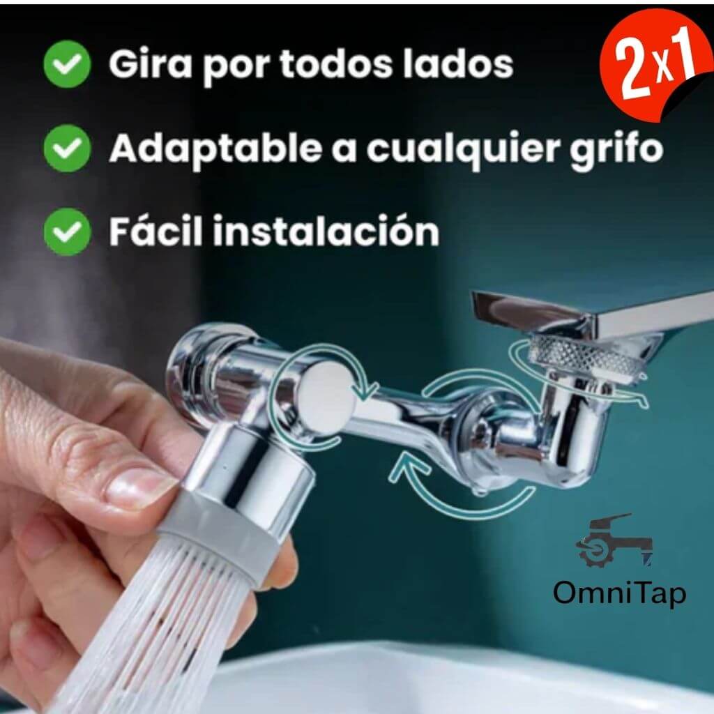 OmniTap®️ - Haz que el agua llegue a cada rincón de tu lavaplatos sin esfuerzo