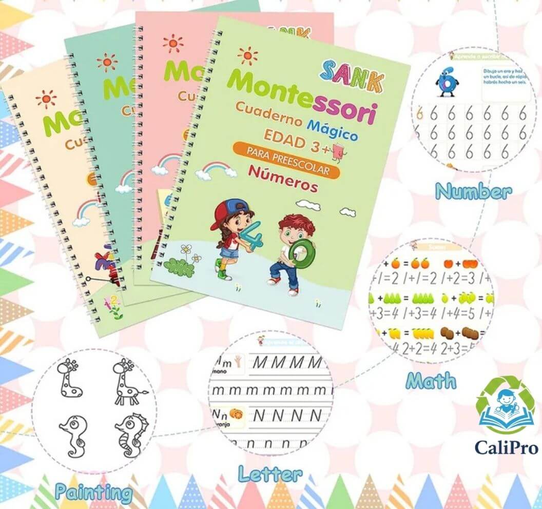 Calipro®️- El Set de 4 cuadernos que te Enseñan a Escribir Perfecto sin gastar papel!