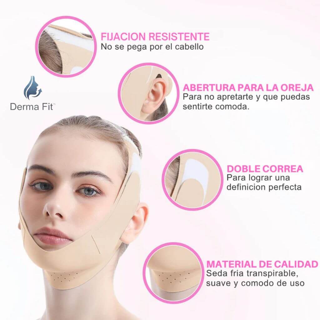Derma Fit®️- Banda Reductora Facial. Logra un perfil más firme, define tu contorno sin cirugía!