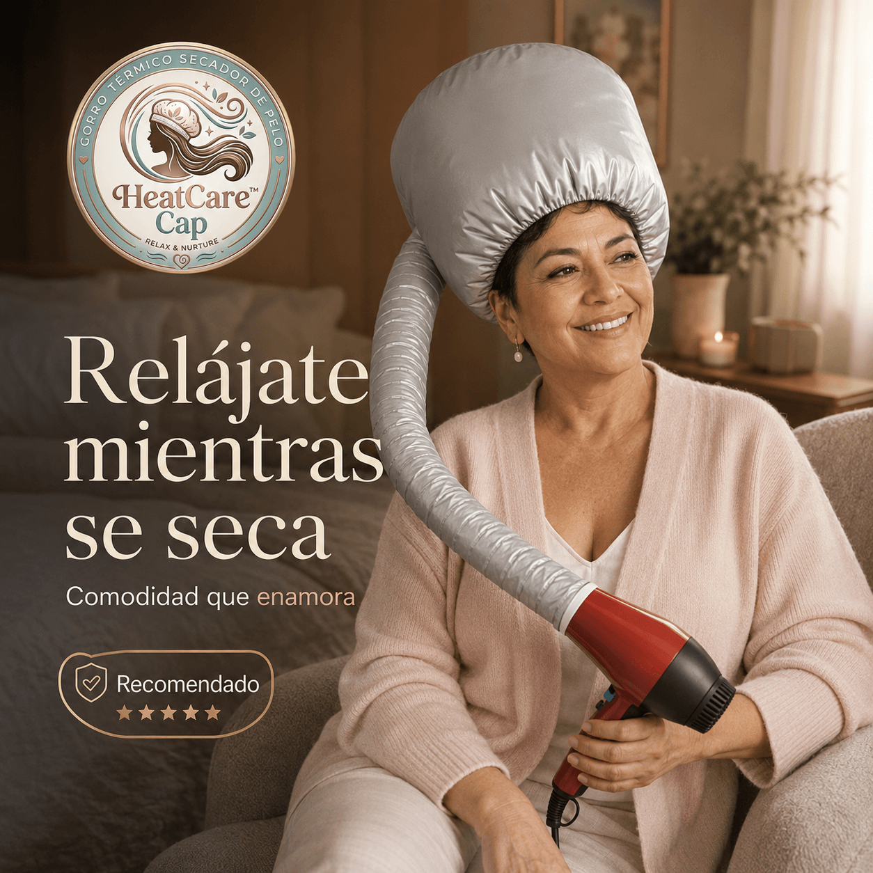 HEATCARE®: El gorro térmico para secador que te entrega un secado uniforme y parejo al instante.