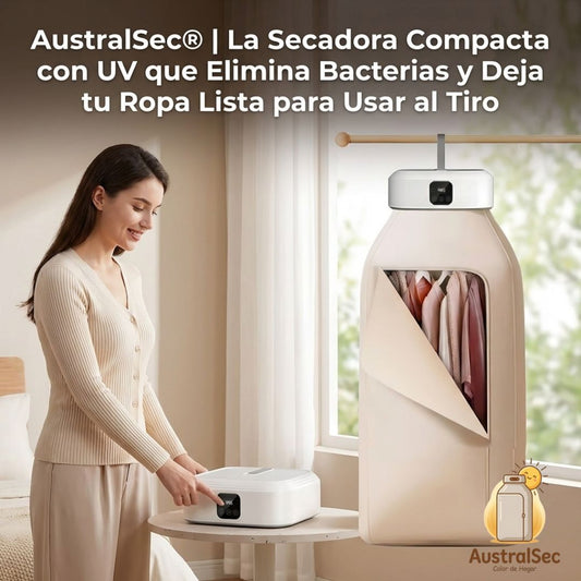 AustralSec® | La Secadora Portátil Eléctrica que Seca y Esteriliza tu Ropa en Minutos, sin Importar el Clima