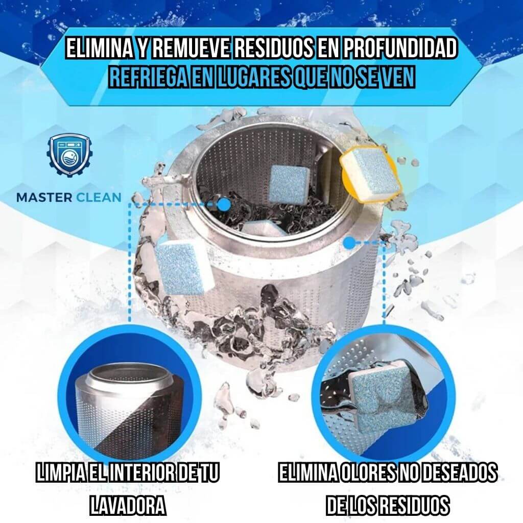 MasterClean®️ - Elimina el sarro y mal olor de tu lavadora sin necesidad de desarmarla