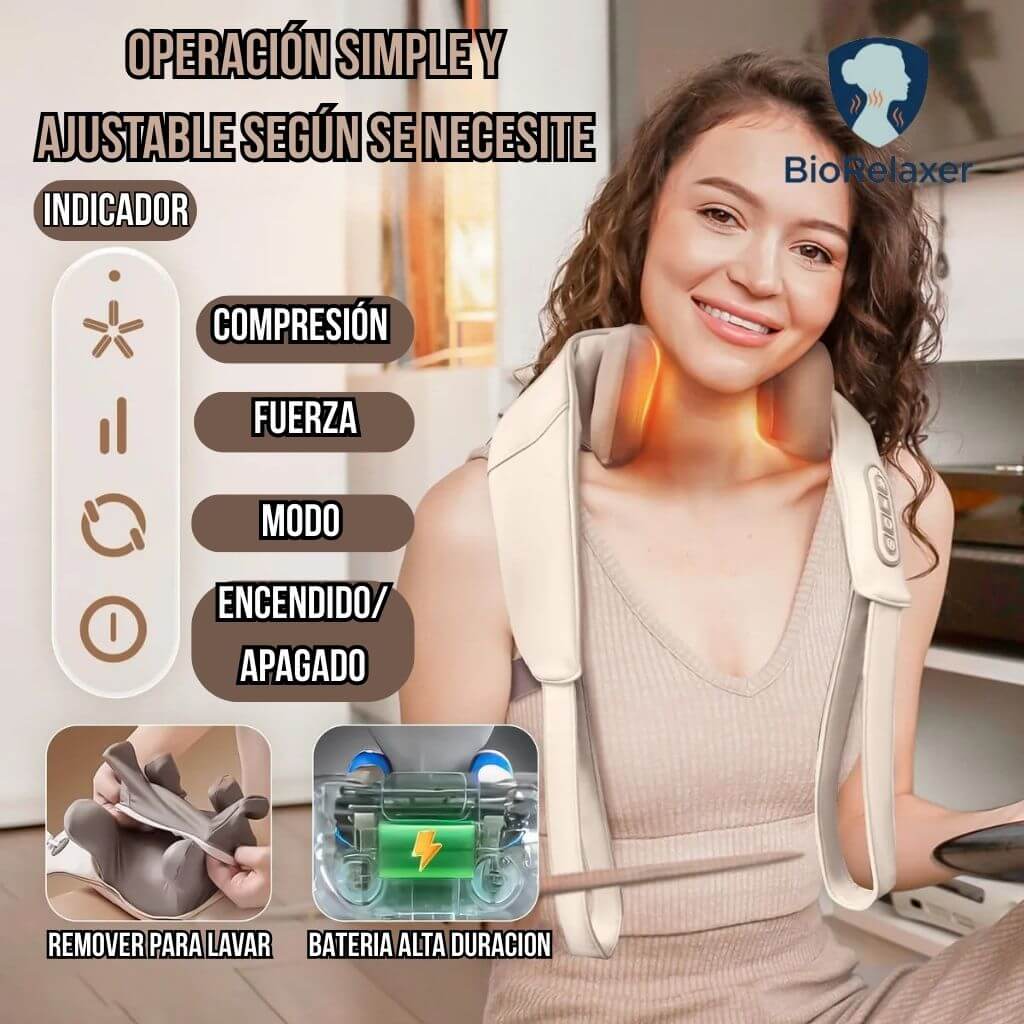 BioRelaxer®️- Siente el confort de un masaje real en tu cuello, hombros y espalda