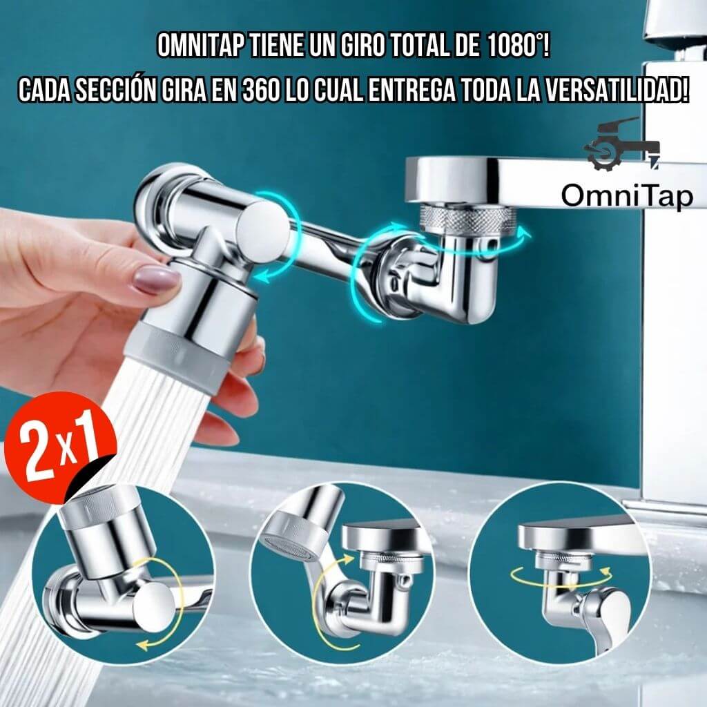 OmniTap®️ - Haz que el agua llegue a cada rincón de tu lavaplatos sin esfuerzo