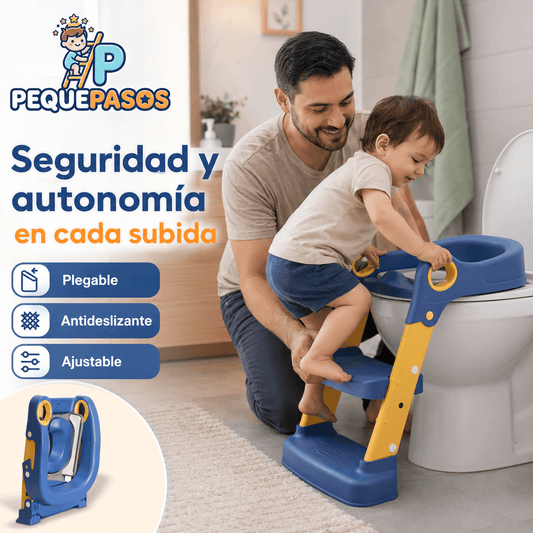 PEQUEPASOS®: La escalera entrenadora de baño que promueve la independencia de tus hijos al instante.