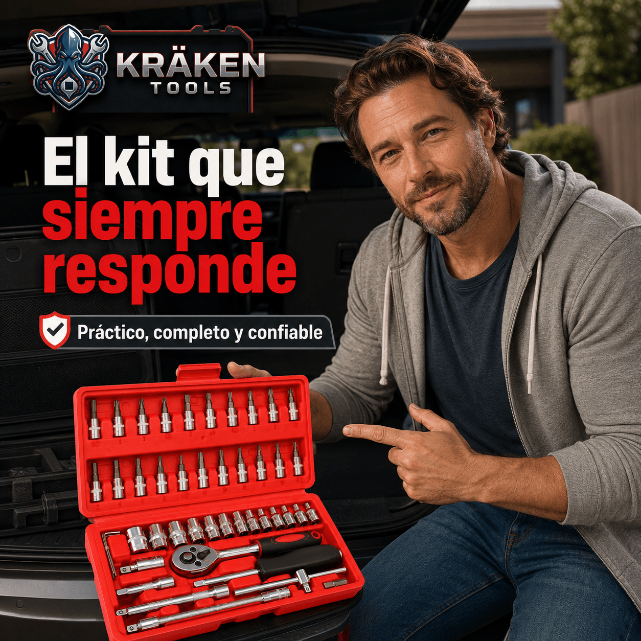 KRÄKEN®: El kit de herramientas mecánicas de 46 piezas que soluciona tus arreglos en casa al instante.