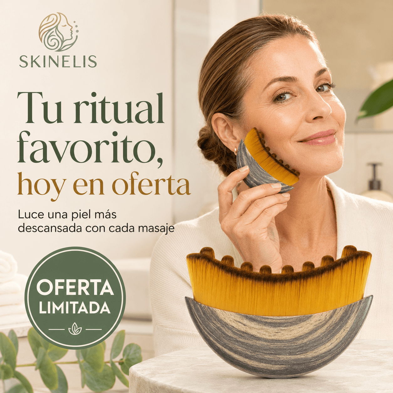 SKINELIS®: El cepillo manual de masaje facial que revitaliza y aporta bienestar a tu rostro al instante.
