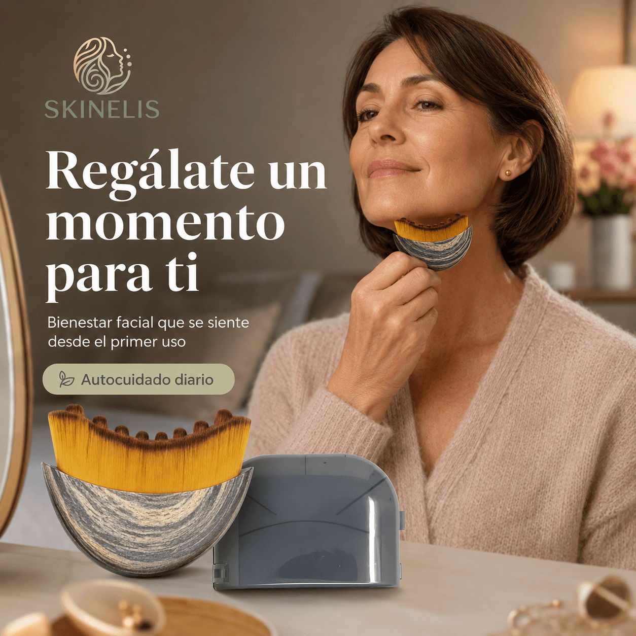 SKINELIS®: El cepillo manual de masaje facial que revitaliza y aporta bienestar a tu rostro al instante.