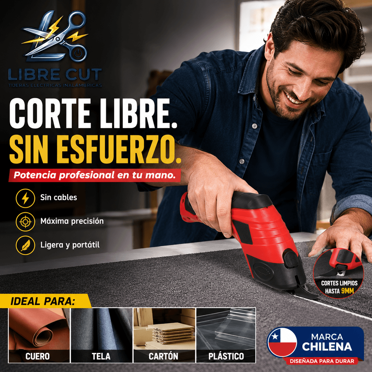 LIBRE CUT®: La tijera eléctrica inalámbrica con cuchillas de tungsteno que automatiza tus cortes sin esfuerzo.