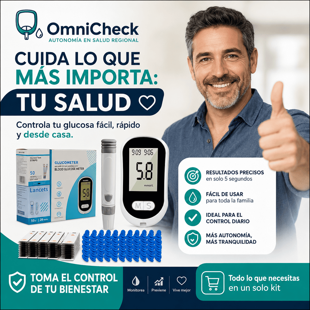 OMNICHECK®️: El medidor digital portátil que cuida tu bienestar en cada medició