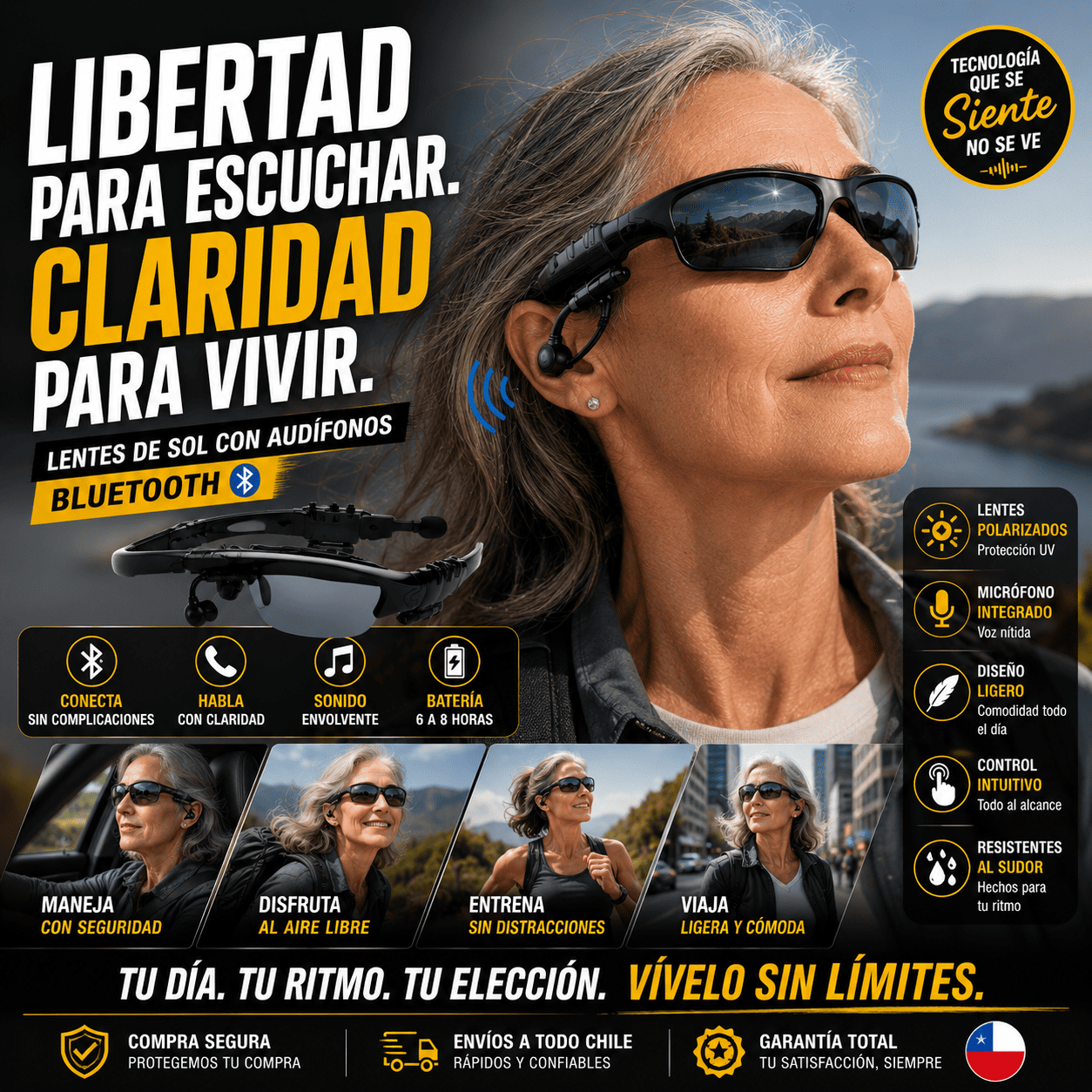 ECOLENS®️: Los lentes de sol Bluetooth que combinan estilo y libertad total.